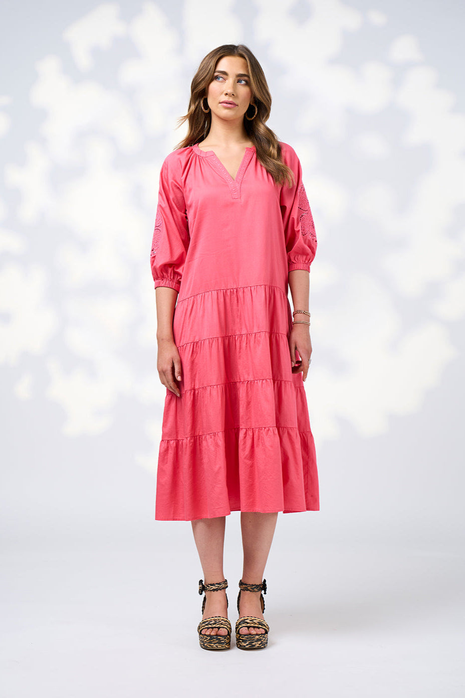 LOOBIES STORY CALLI MIDI DRESS - WATERMELON - THE VOGUE STORE