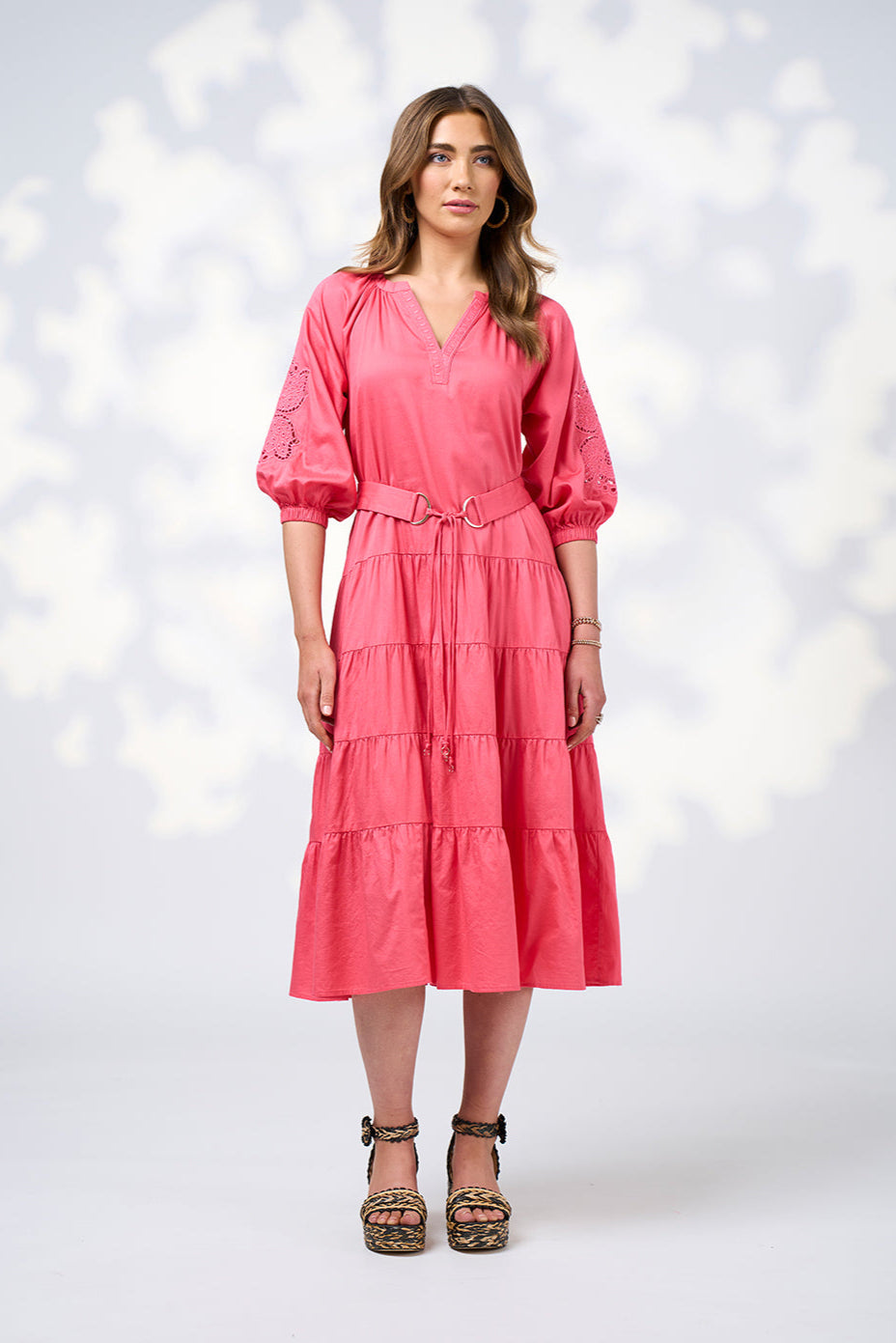 LOOBIES STORY CALLI MIDI DRESS - WATERMELON - THE VOGUE STORE