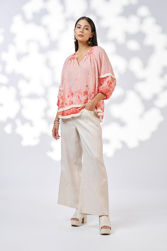 LOOBIES STORY XANTHE TOP - BURNT ORANGE MULTI - THE VOGUE STORE