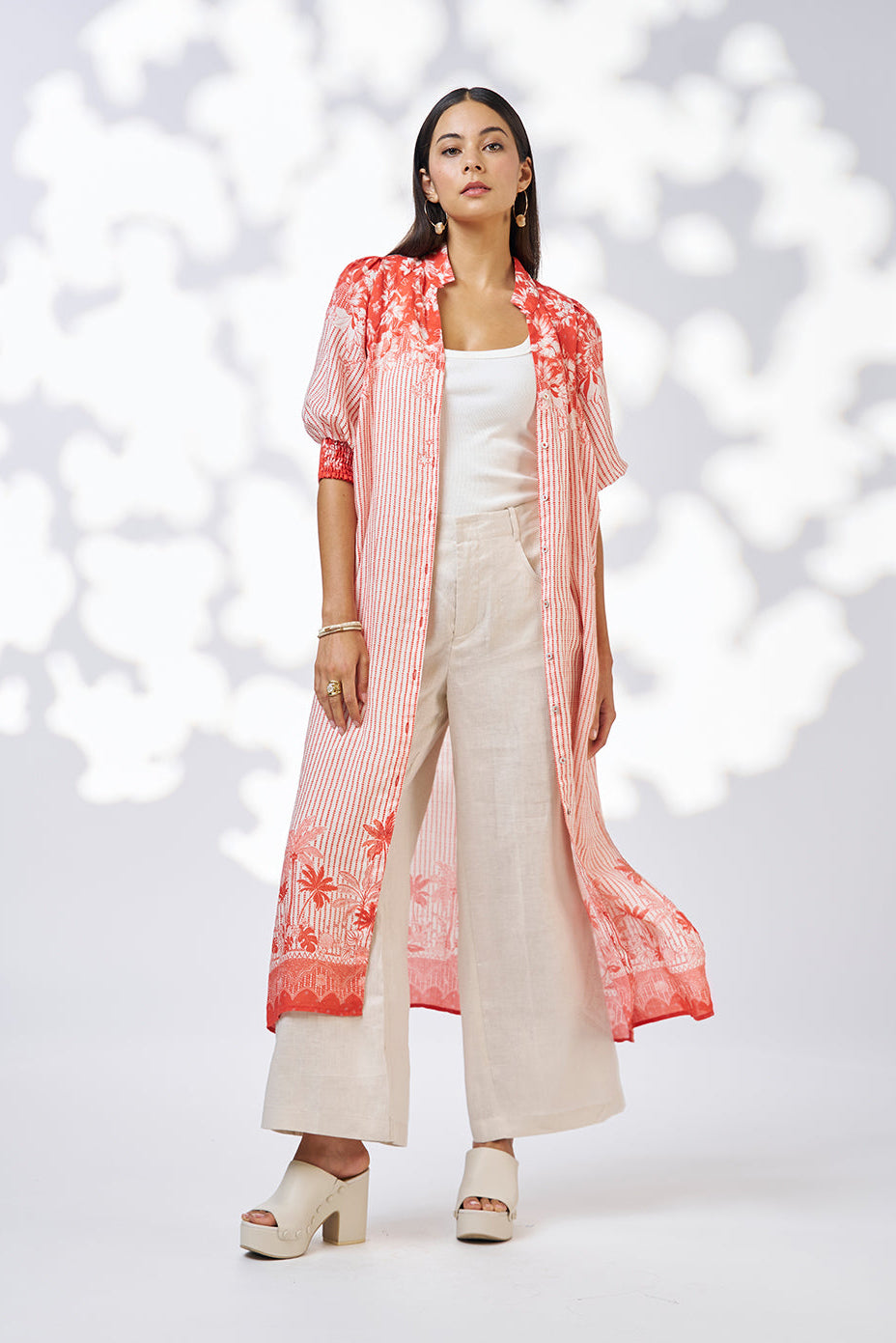 LOOBIES STORY XANTHE SHIRT DRESS - BURNT ORANGE MULTI - THE VOGUE STORE