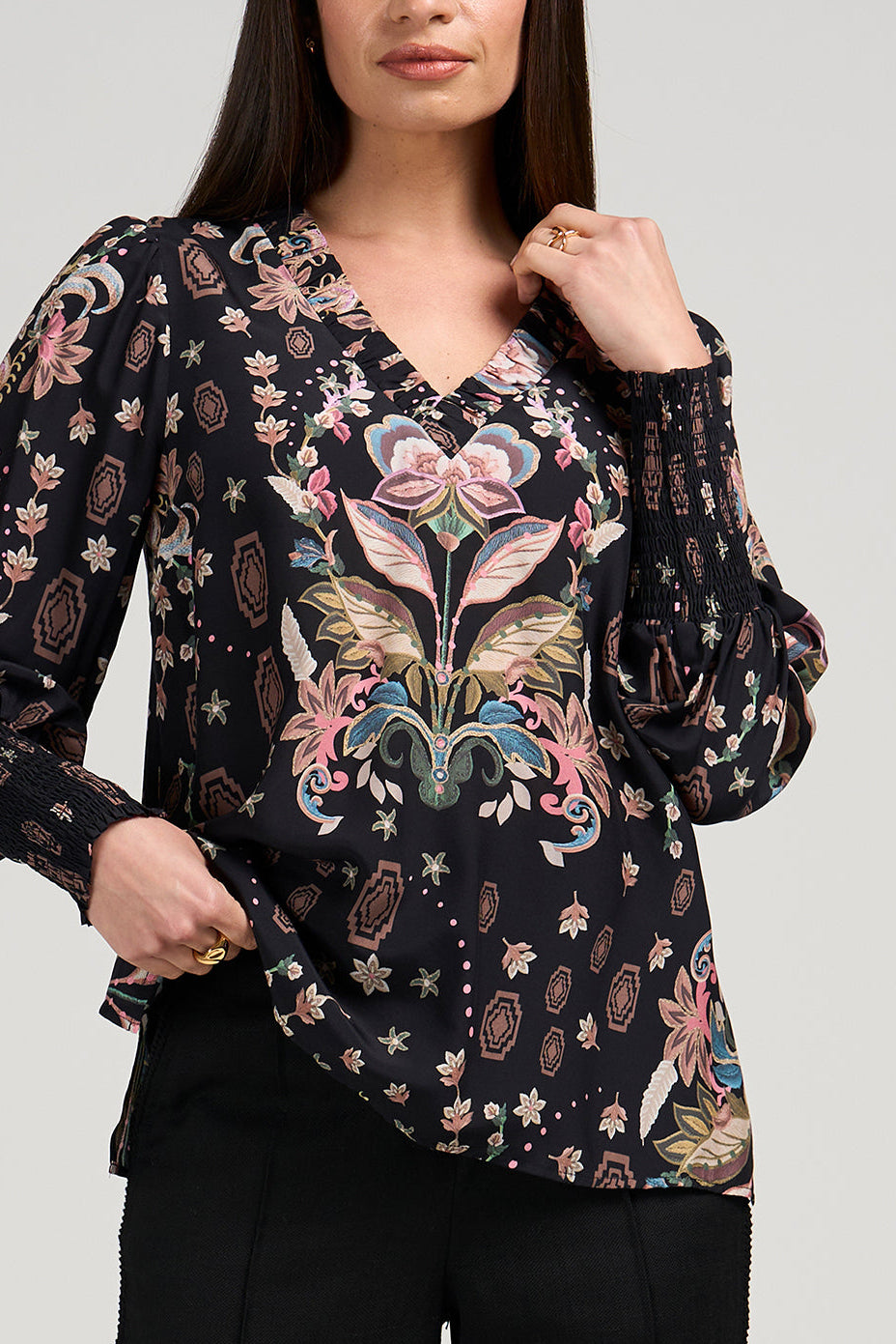 LOOBIES STORY ANTOINETTE BLOUSE - BLACK - THE VOGUE STORE