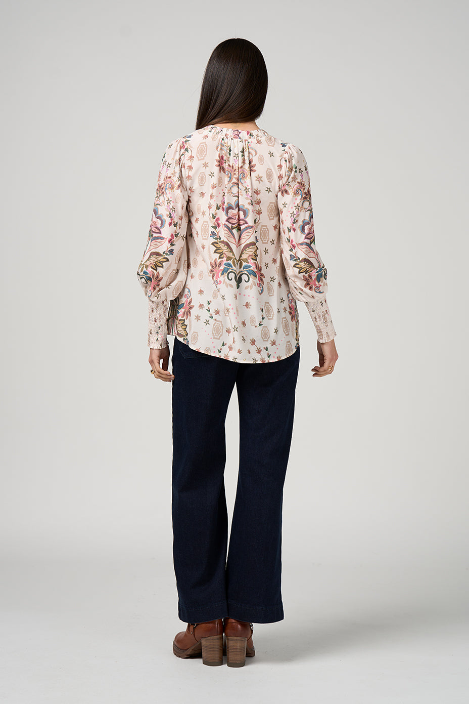LOOBIE'S STORY ANTOINETTE BLOUSE - BONE MULTI - THE VOGUE STORE