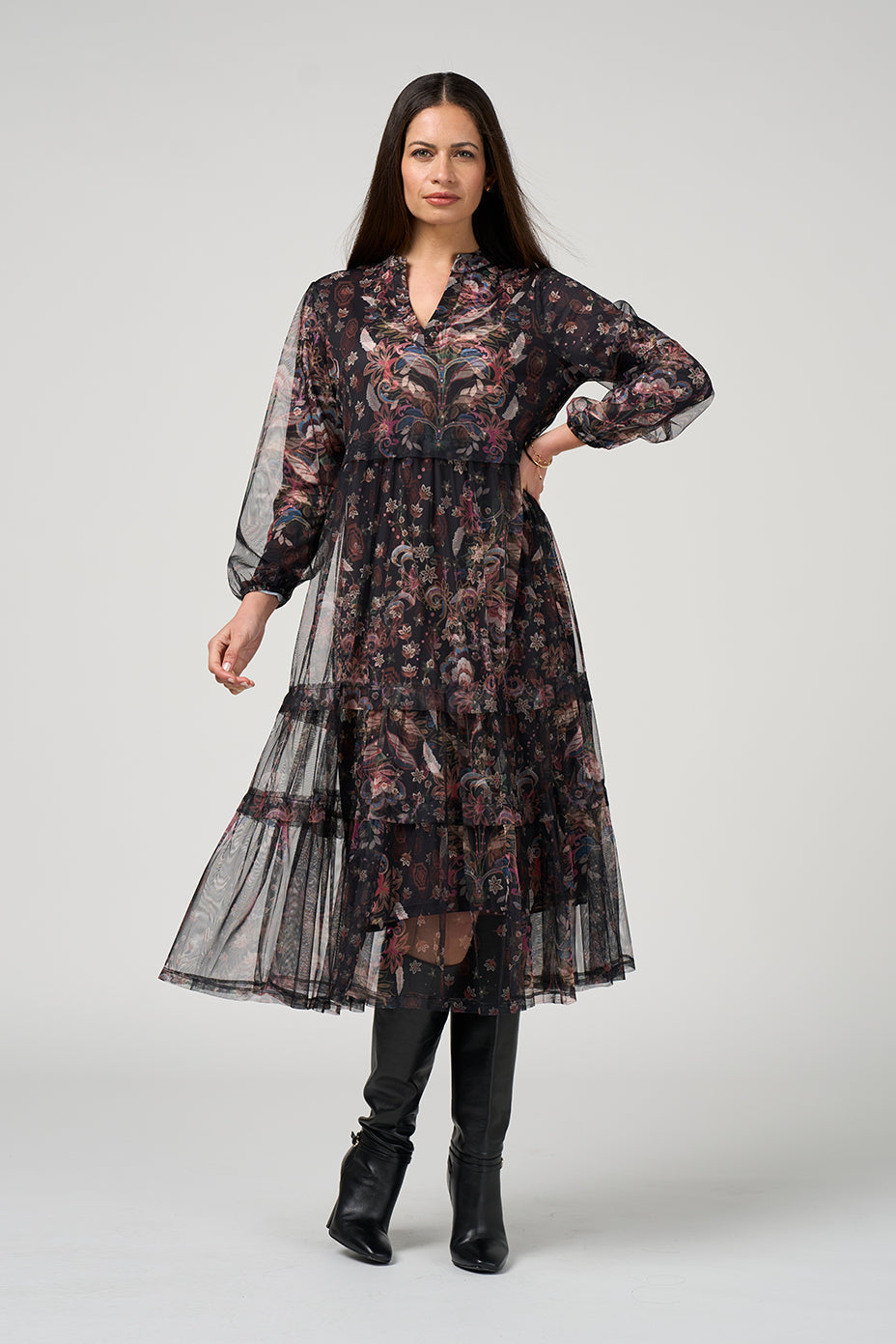 LOOBIE'S STORY ANTOINETTE TULLE DRESS - BLACK - THE VOGUE STORE