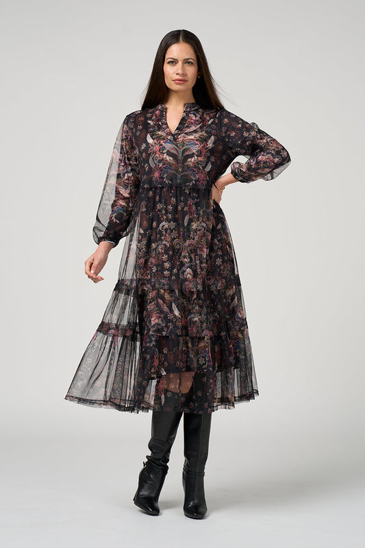 LOOBIE'S STORY ANTOINETTE TULLE DRESS - BLACK - THE VOGUE STORE