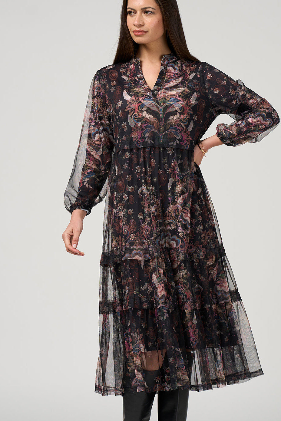 LOOBIE'S STORY ANTOINETTE TULLE DRESS - BLACK - THE VOGUE STORE