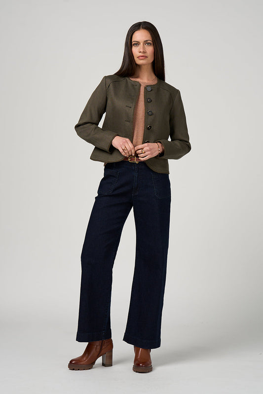 LOOBIE'S STORY MARLOWE JACKET - OLIVE - THE VOGUE STORE