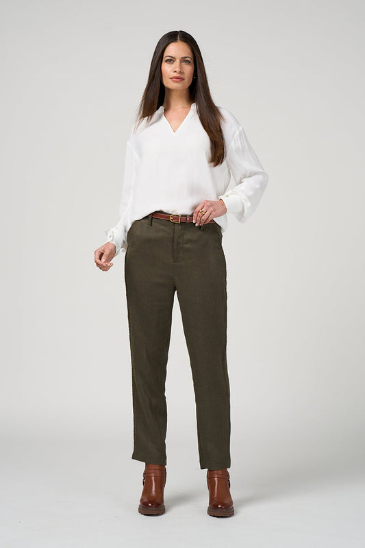 LOOBIE'S STORY MARLOWE PANT - OLIVE - THE VOGUE STORE