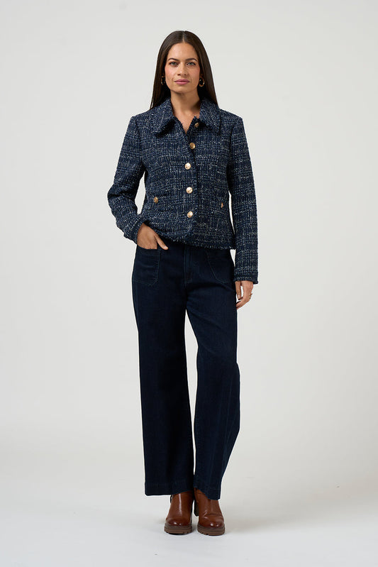LOOBIES STORY INEZ JACKET - INDIGO MULTI - THE VOGUE STORE