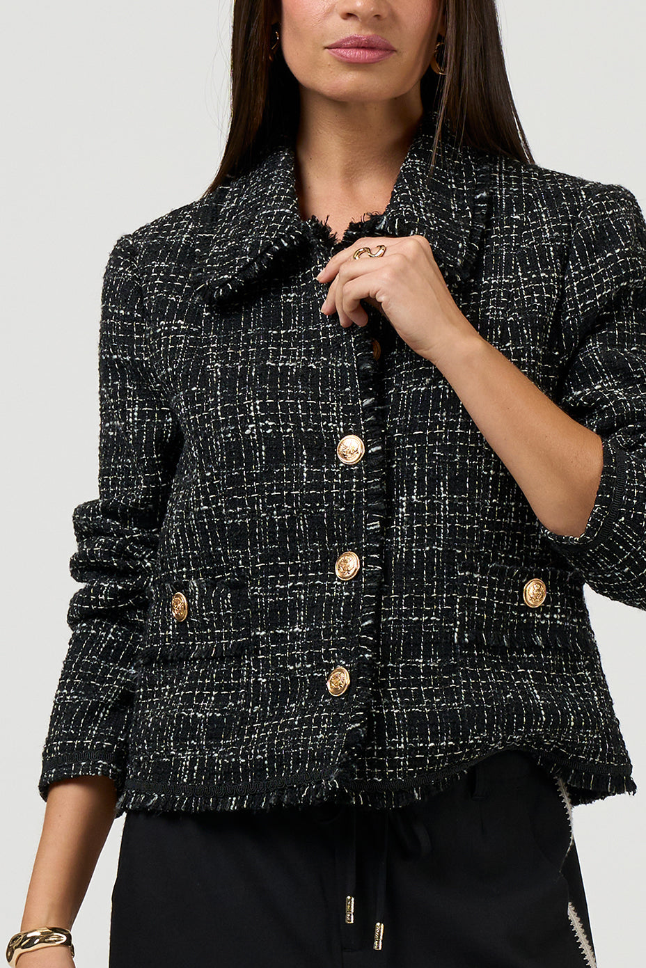 LOOBIES STORY INEZ JACKET - BLACK MULTI - THE VOGUE STORE