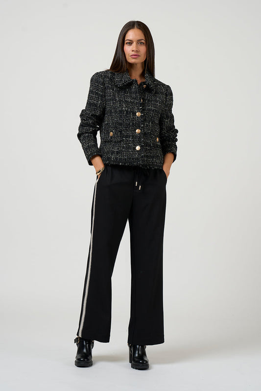 LOOBIES STORY INEZ JACKET - BLACK MULTI - THE VOGUE STORE