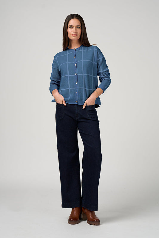 LOOBIE'S STORY ASTORIA CARDI - DENIM - THE VOGUE STORE