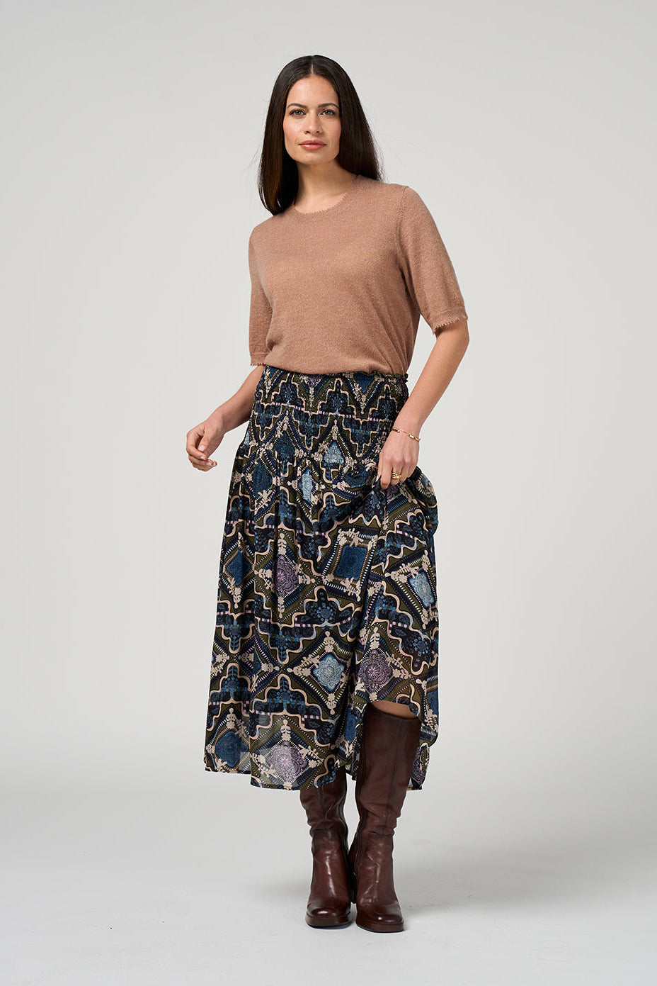 LOOBIE'S STORY REGALIA SKIRT - OLIVE - THE VOGUE STORE