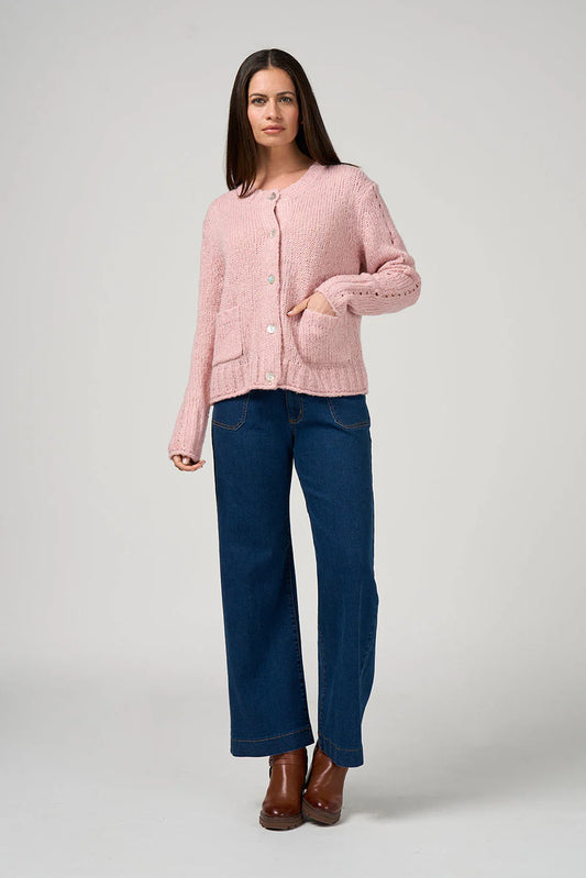 LOOBIES STORY TILLY CARDI - BLUSH - THE VOGUE STORE