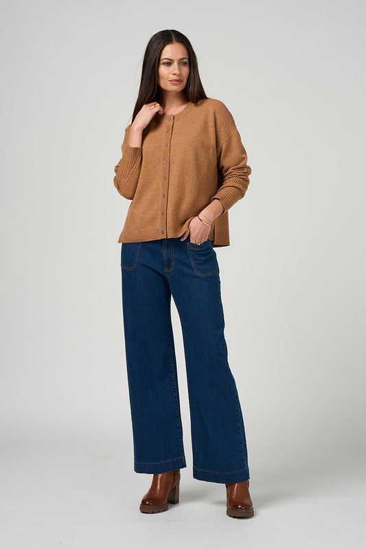 LOOBIES STORY ODETTE CARDI - CARAMEL - THE VOGUE STORE