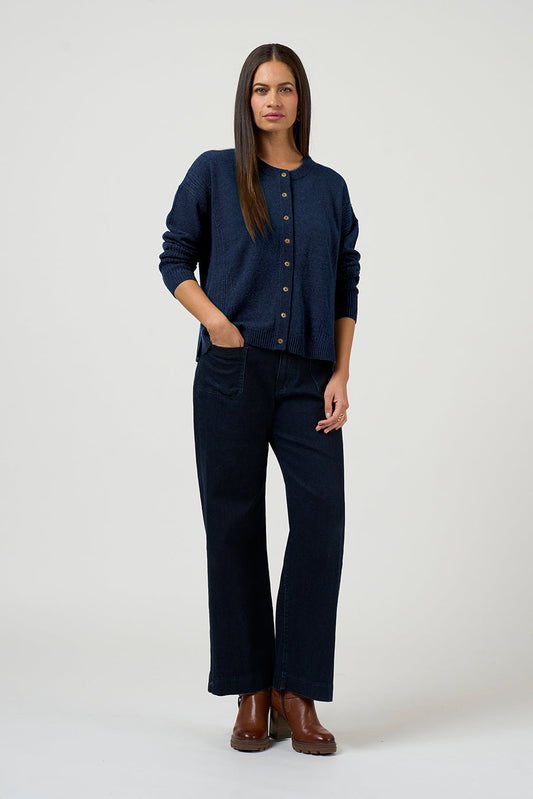 LOOBIES STORY ODETTE CARDI - DENIM - THE VOGUE STORE 