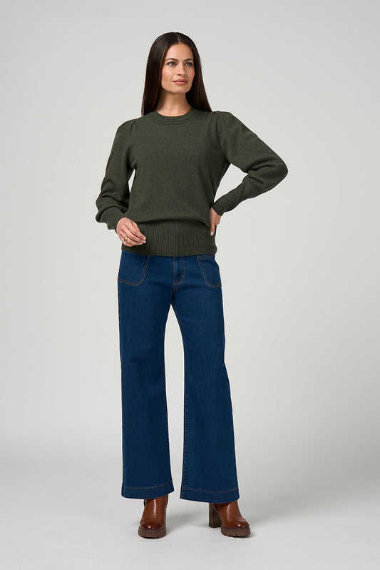 LOOBIES STORY ODETTE SWEATER - OLIVE - THE VOGUE STORE