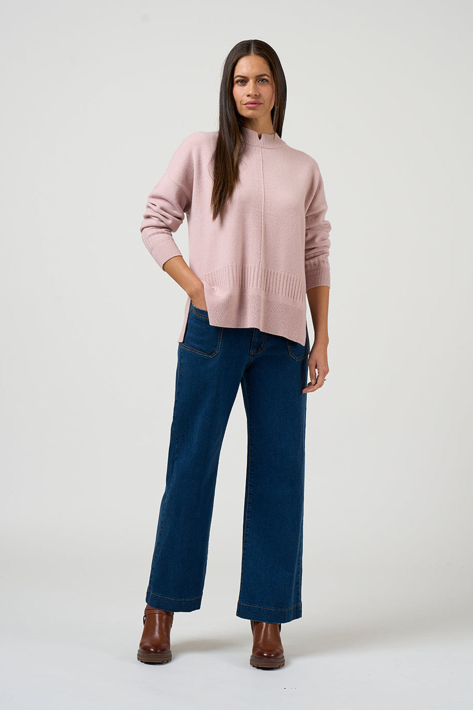 LOOBIES STORY SIA SWEATER - DUSKY BLUSH - THE VOGUE STORE
