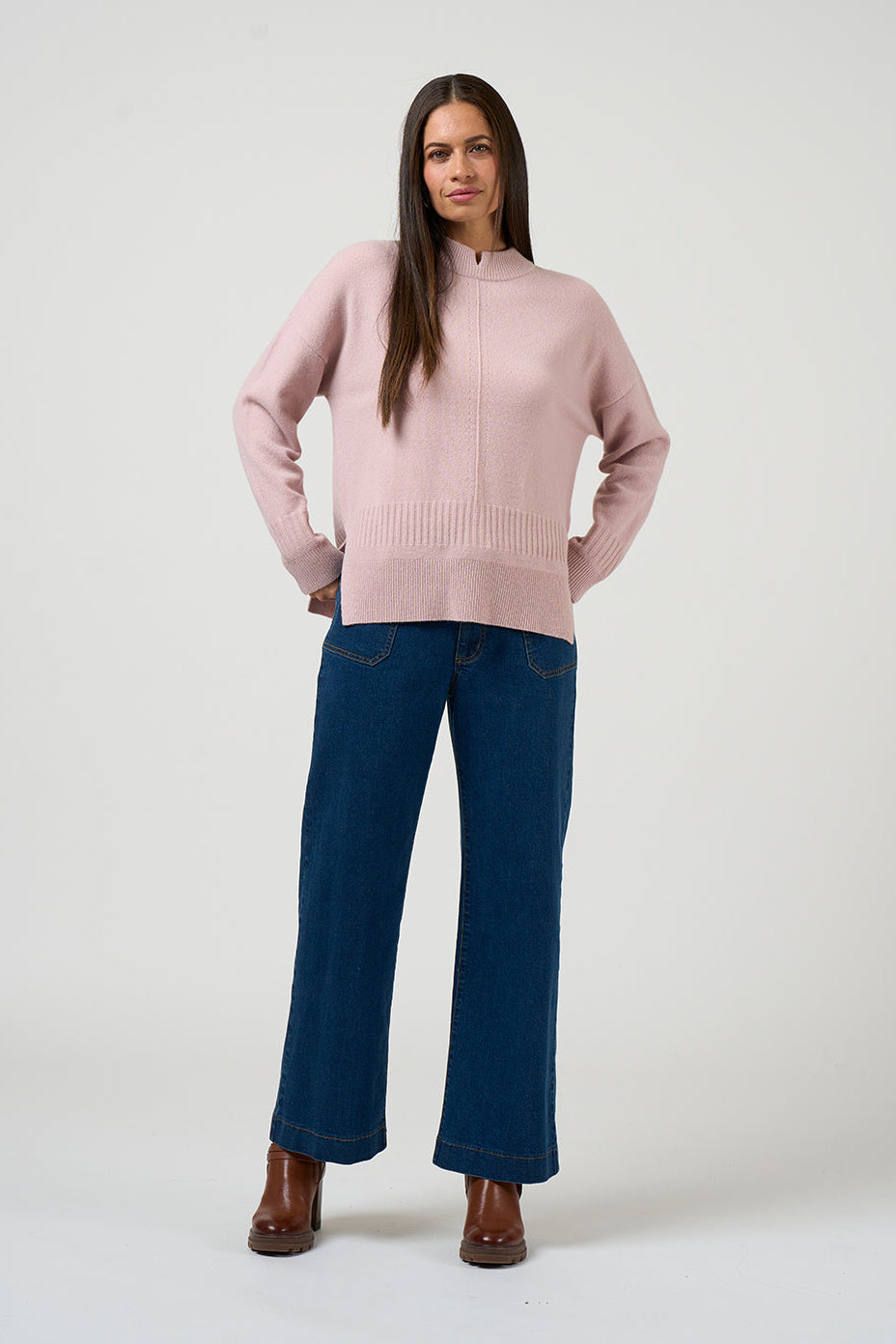 LOOBIES STORY SIA SWEATER - DUSKY BLUSH - THE VOGUE STORE
