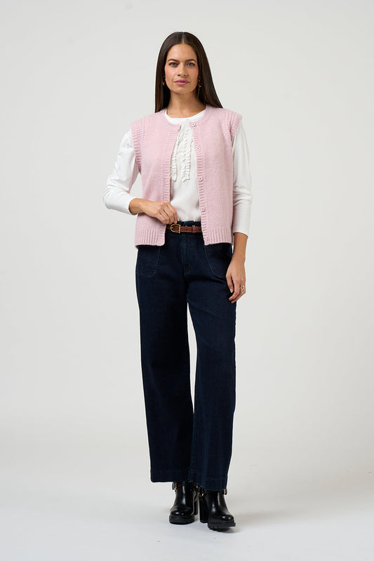 LOOBIES STORY AMARA VEST - DUSKY BLUSH - THE VOGUE STORE