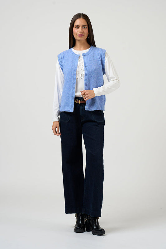 LOOBIES STORY AMARA VEST - PERIWINKLE - THE VOGUE STORE
