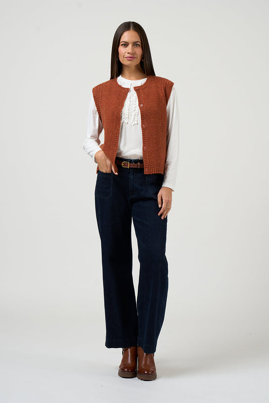 LOOBIES STORY AMARA VEST - RUSSET - THE VOGUE STORE