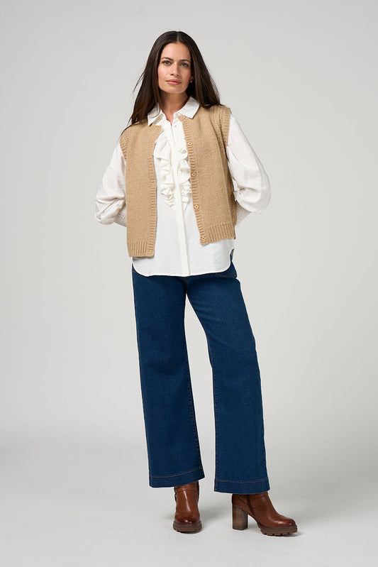 LOOBIES STORY AMARA VEST - SAND - THE VOGUE STORE