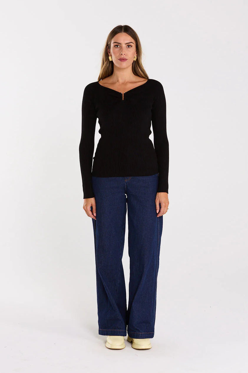 THING THING LOOP LONG SLEEVE - BLACK - THE VOGUE STORE