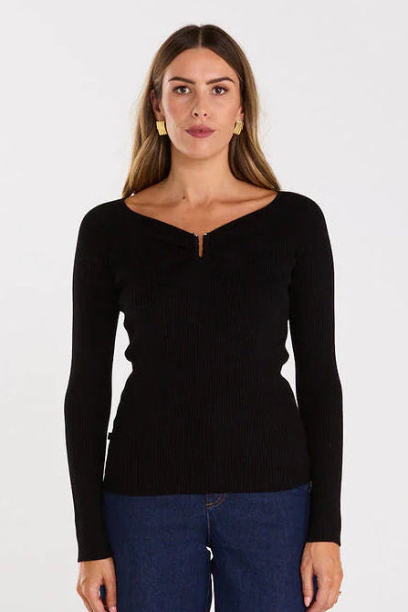 THING THING LOOP LONG SLEEVE - BLACK - THE VOGUE STORE