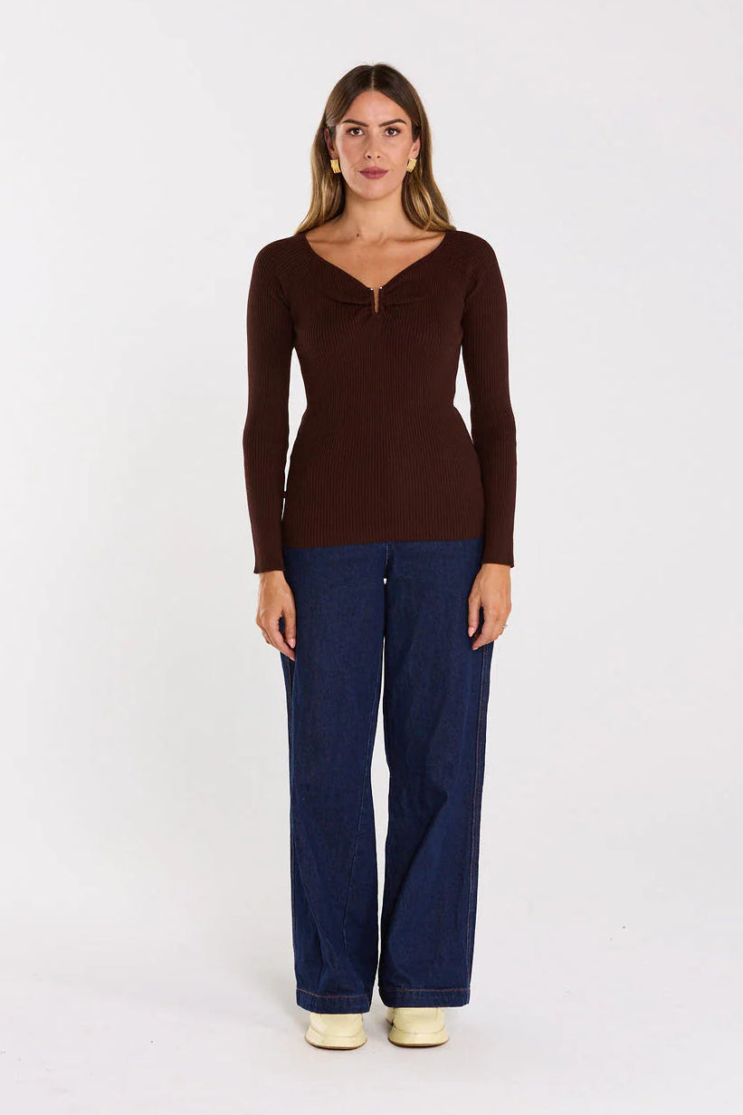 THING THING LOOP LONGSLEEVE - CHOCOLATE - THE VOGUE STORE