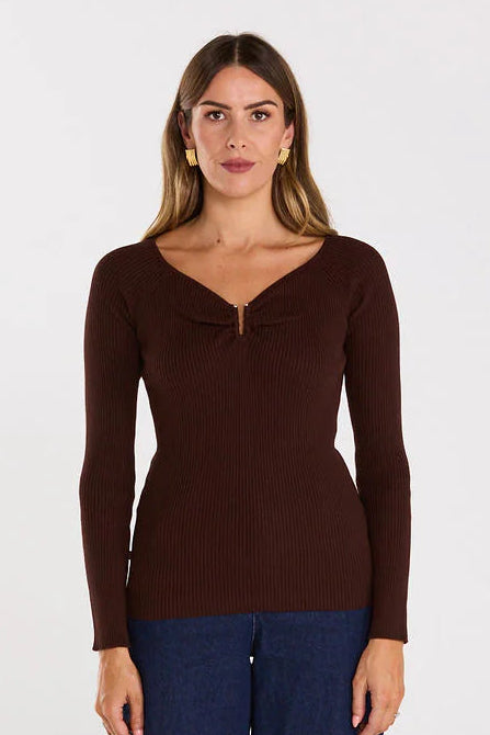 THING THING LOOP LONGSLEEVE - CHOCOLATE - THE VOGUE STORE