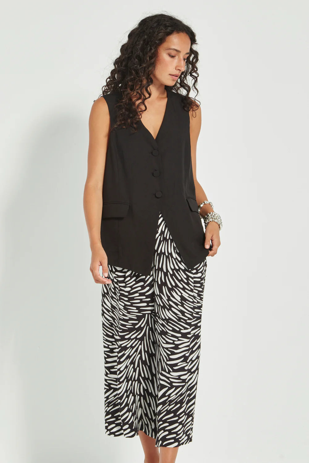 VERGE TIDAL PANT - BLACK PRINT - THE VOGUE STORE