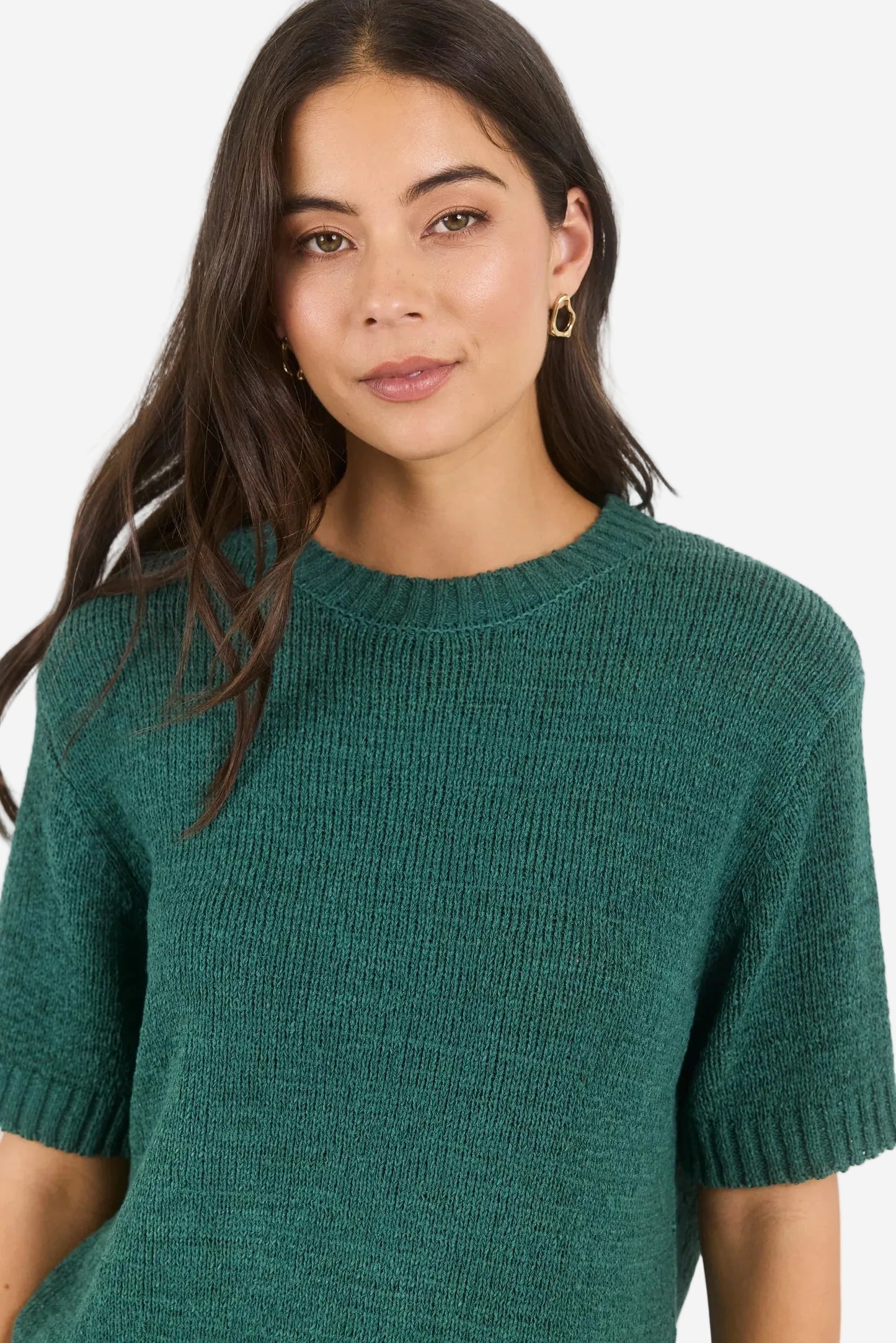 BY ROSA LOVEABLE PETROL TAPE YARN KNIT TEE - THE VOGUE STORE