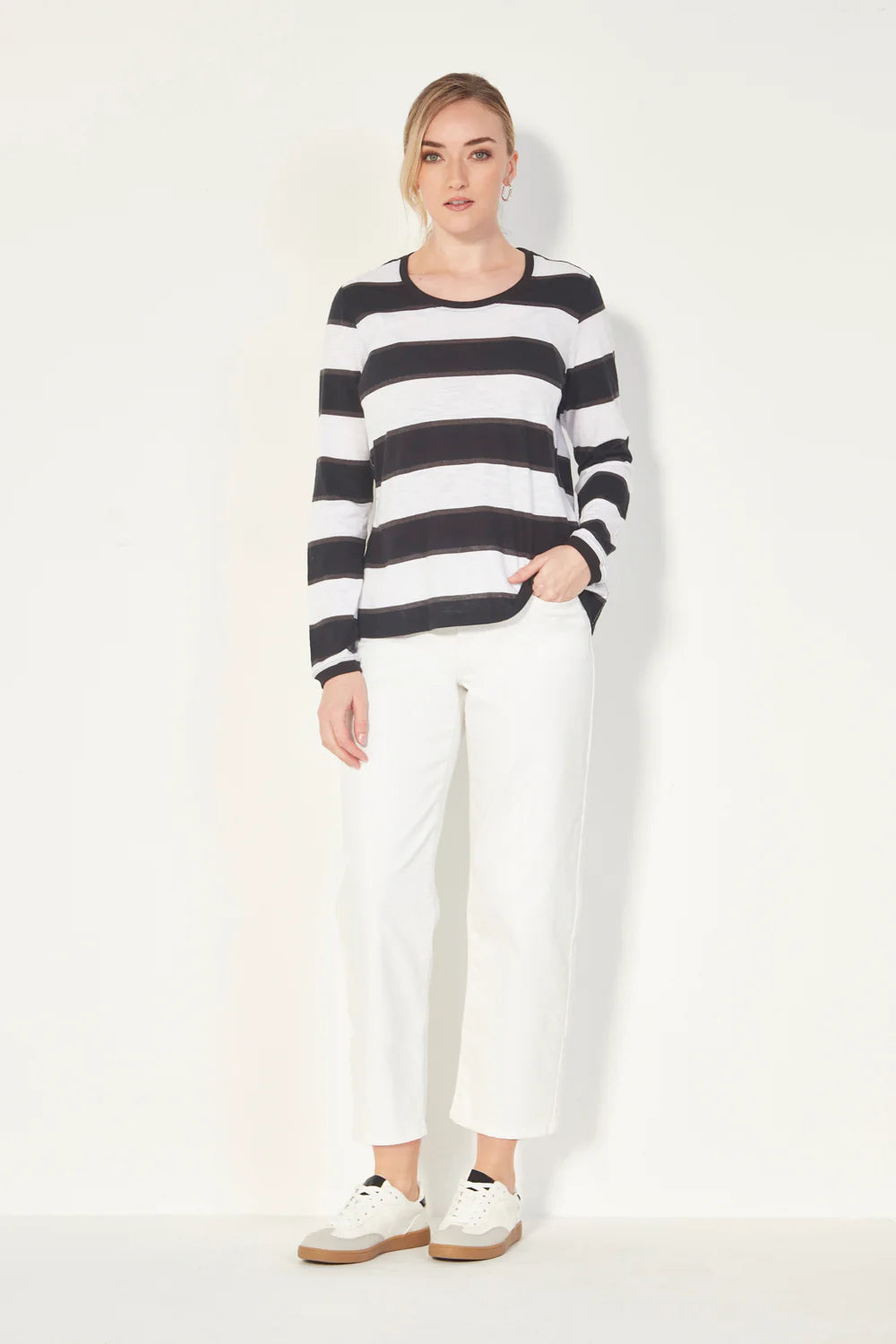 VERGE LUCKY TOP - BLACK STRIPE - THE VOGUE STORE