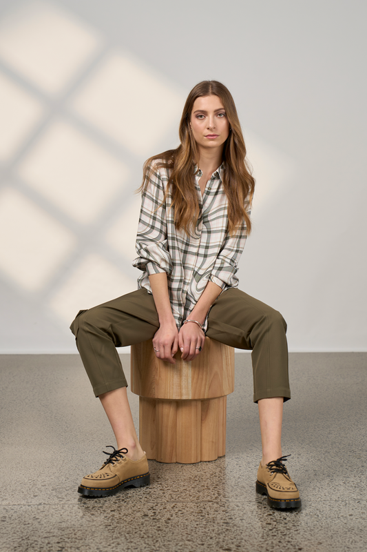 MADLY SWEETLY ILLUSION SHIRT - PUMICE - THE VOGUE STORE