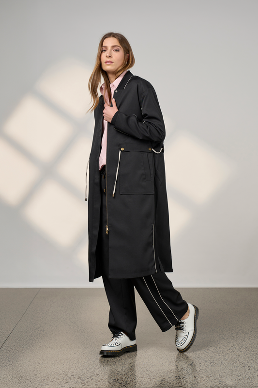 MADLY SWEETLY TACTICAL COAT - BLACK - THE VOGUE STORE