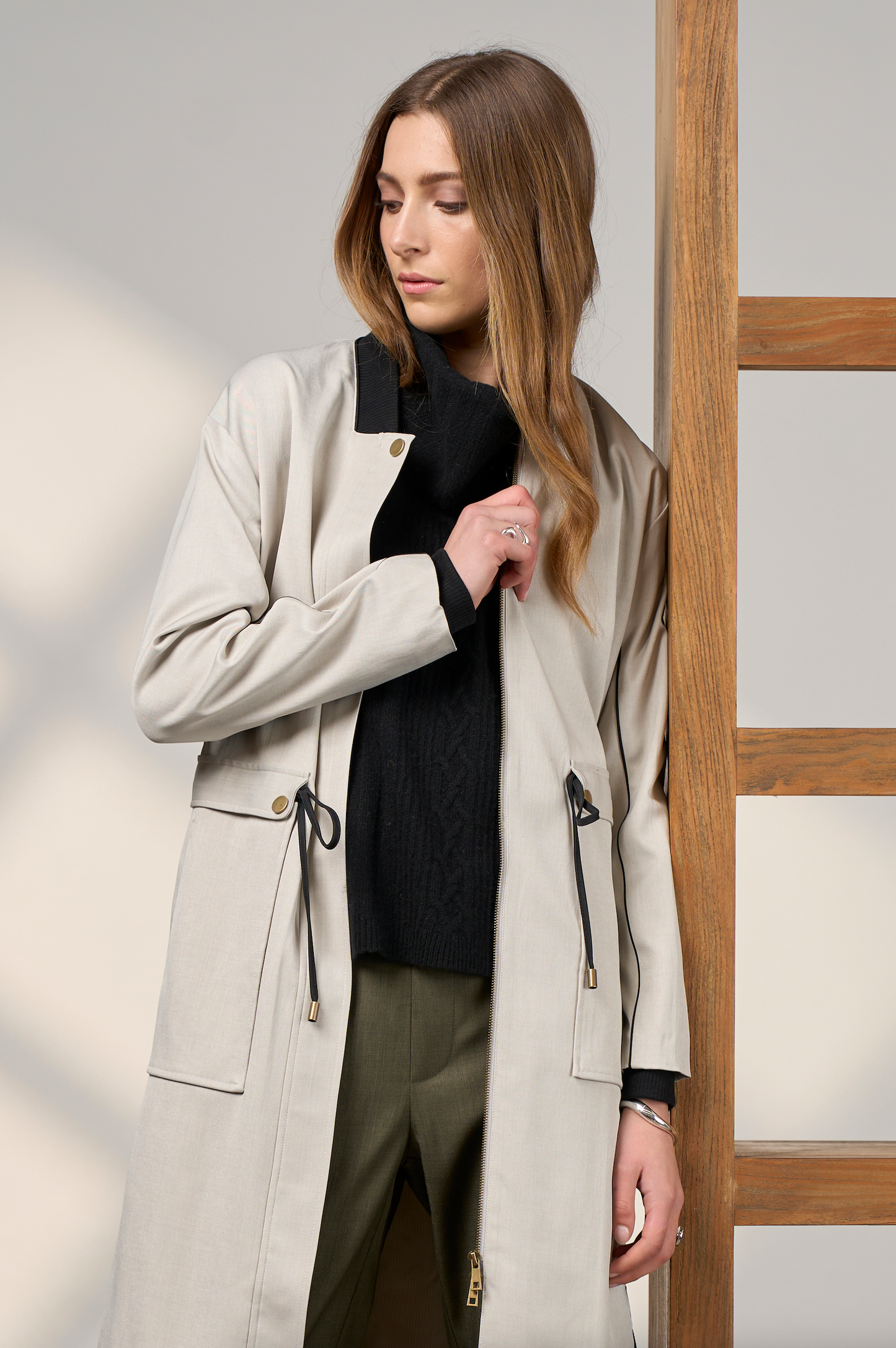 MADY SWEETLY TACTICAL COAT - PUMICE - THE VOGUE STORE