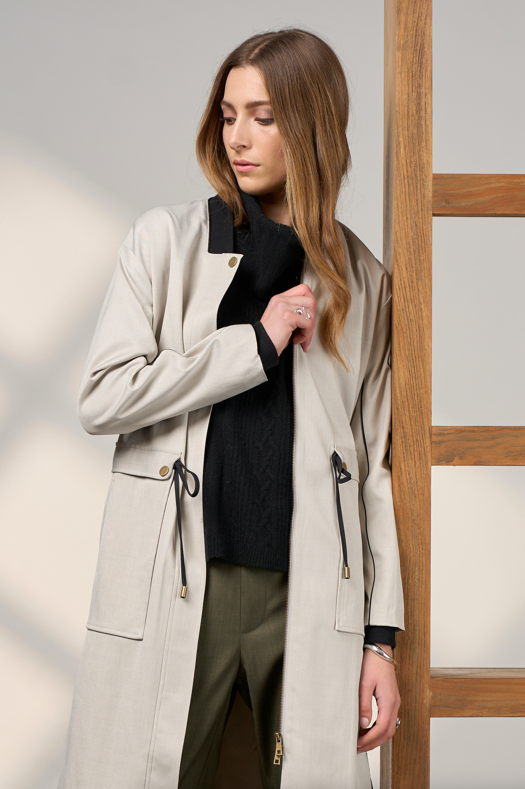 MADY SWEETLY TACTICAL COAT - PUMICE - THE VOGUE STORE