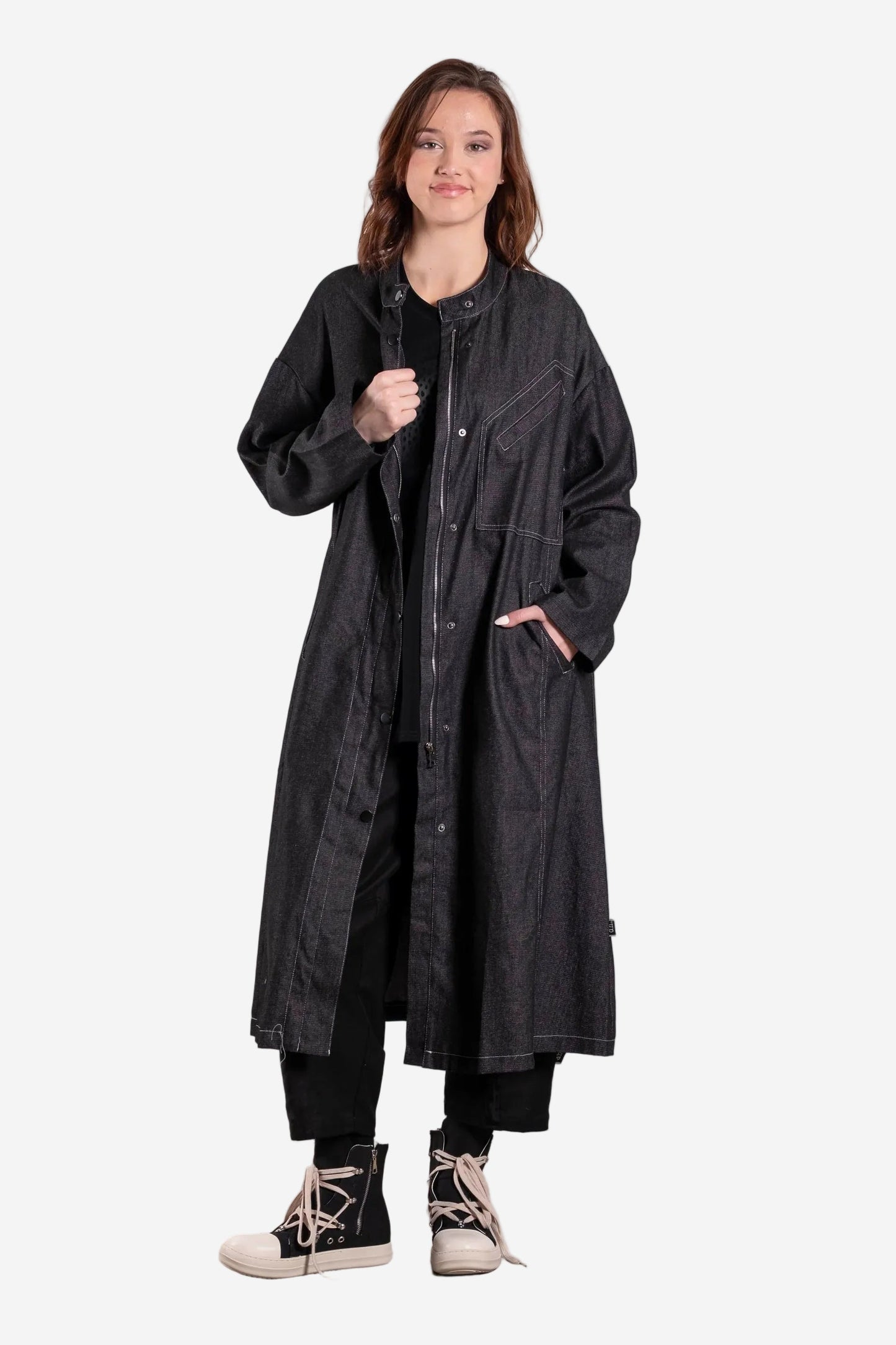 DEEANNE HOBBS WORKSHOP COAT - NOIR DENIM - THE VOGUE STORE
