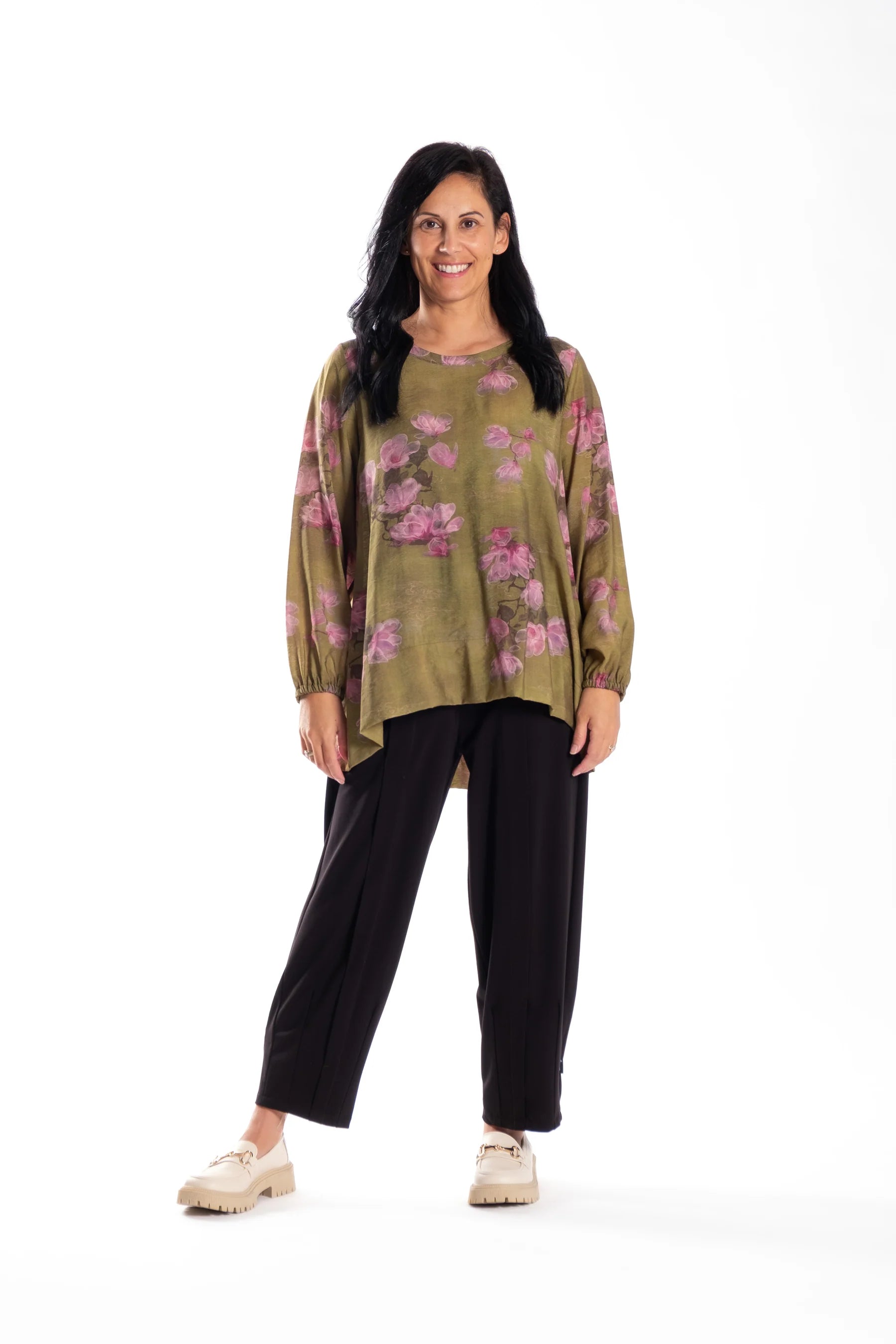 JELLICOE PLEAT BACK TOP - MAGNOLIA - THE VOGUE STORE