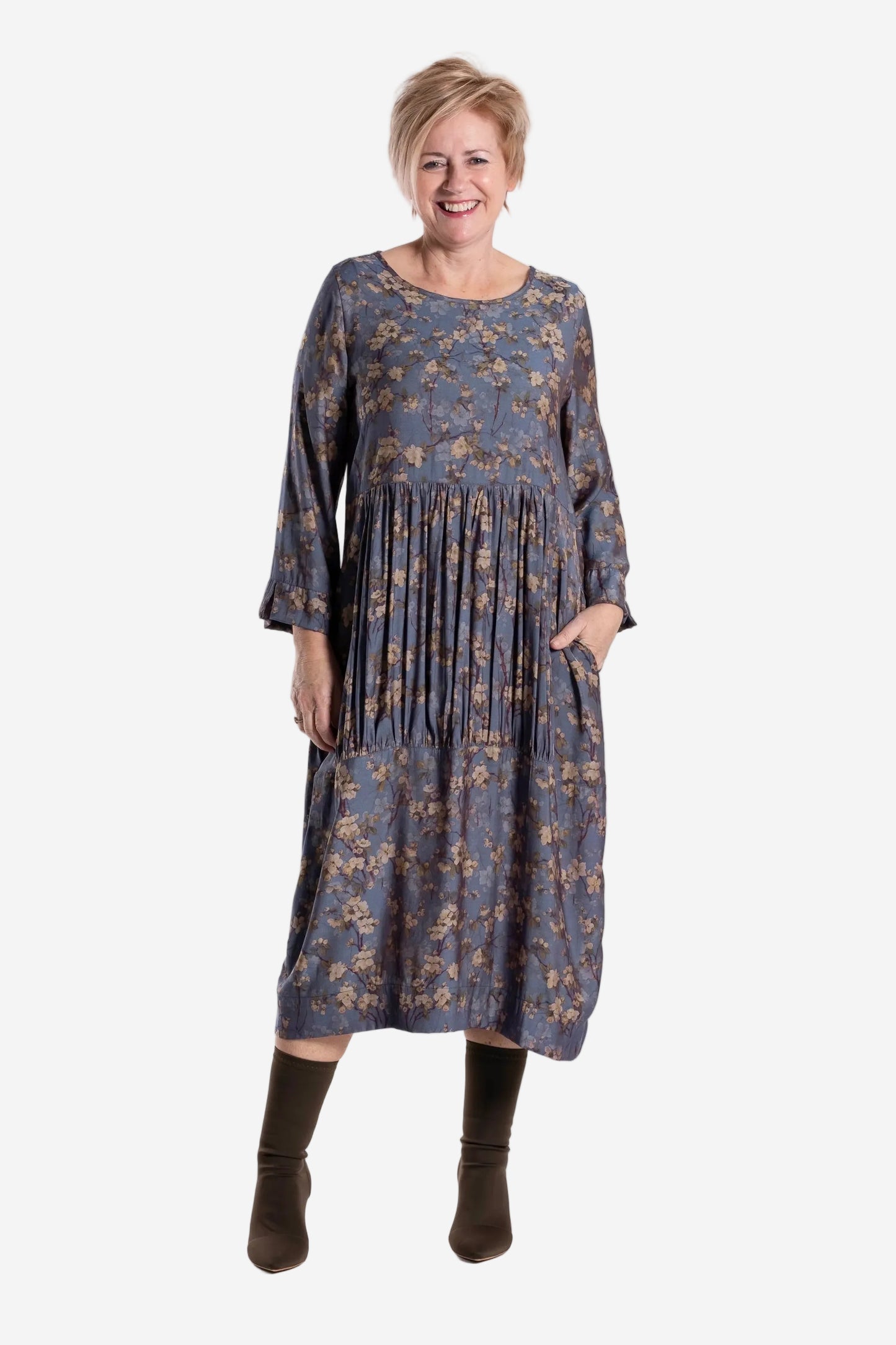JELLICOE JORDAN DRESS - PERIWINKLE BLOSSOM - THE VOGUE STORE