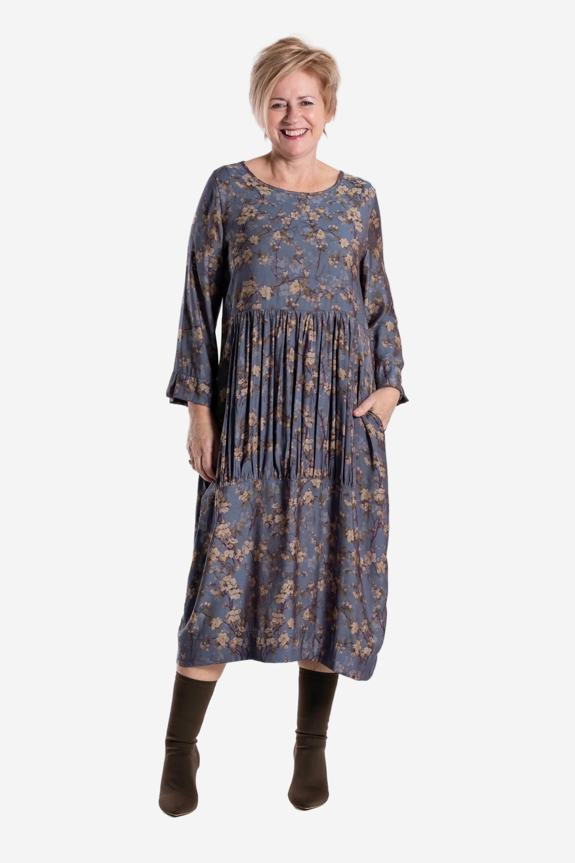 JELLICOE JORDAN DRESS - PERIWINKLE BLOSSOM - THE VOGUE STORE