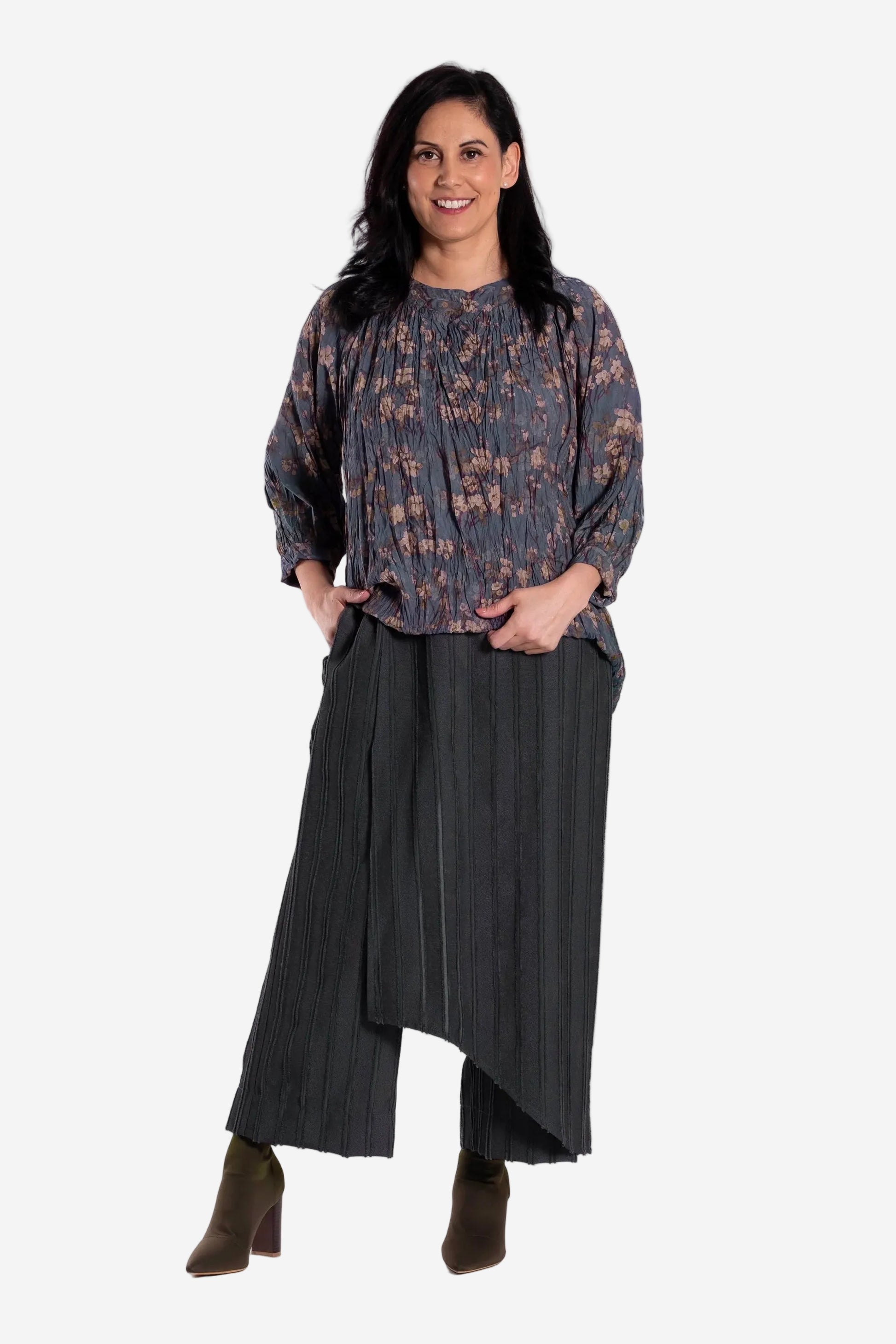 JELLICOE SURROUND TOP - PERIWINKLE BLOSSOM - THE VOGUE STORE