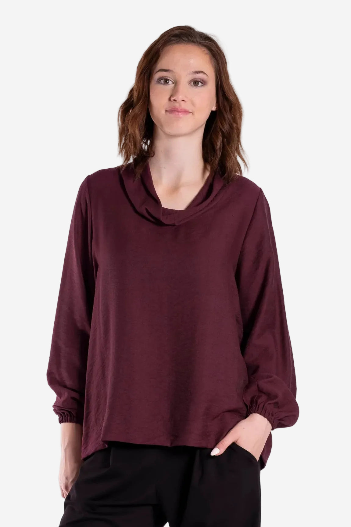 JELLICOE DRAPE TOP - VINTAGE BERRY - THE VOGUE STORE