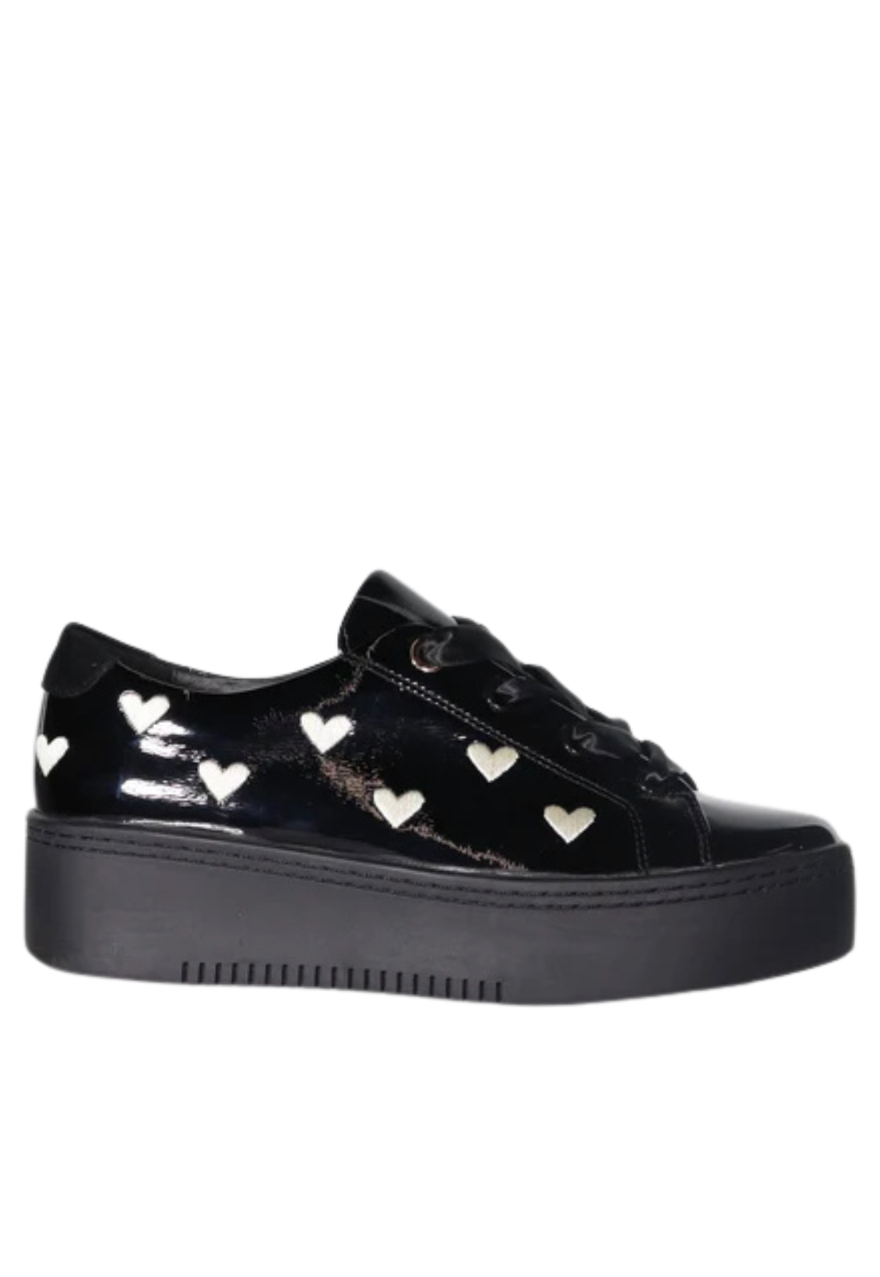 MINX ACE OF HEARTS   - BLACK PATENT IVORY - THE VOGUE STORE