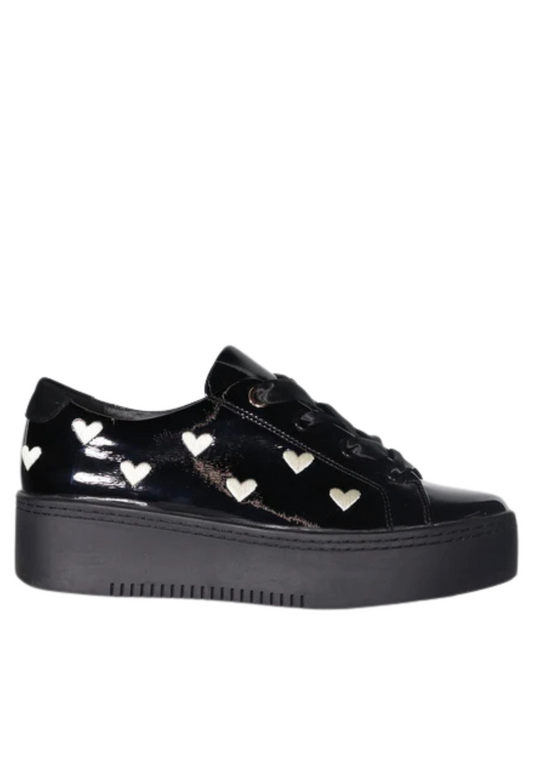 MINX ACE OF HEARTS   - BLACK PATENT IVORY - THE VOGUE STORE