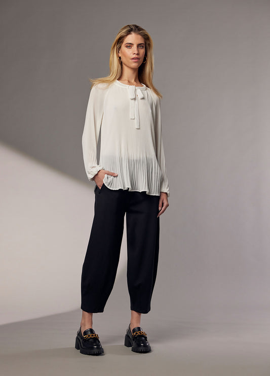 MADLY SWEETLY JUST PLEAT IT TOP - WINTER WHITE - THE VOGUE STORE