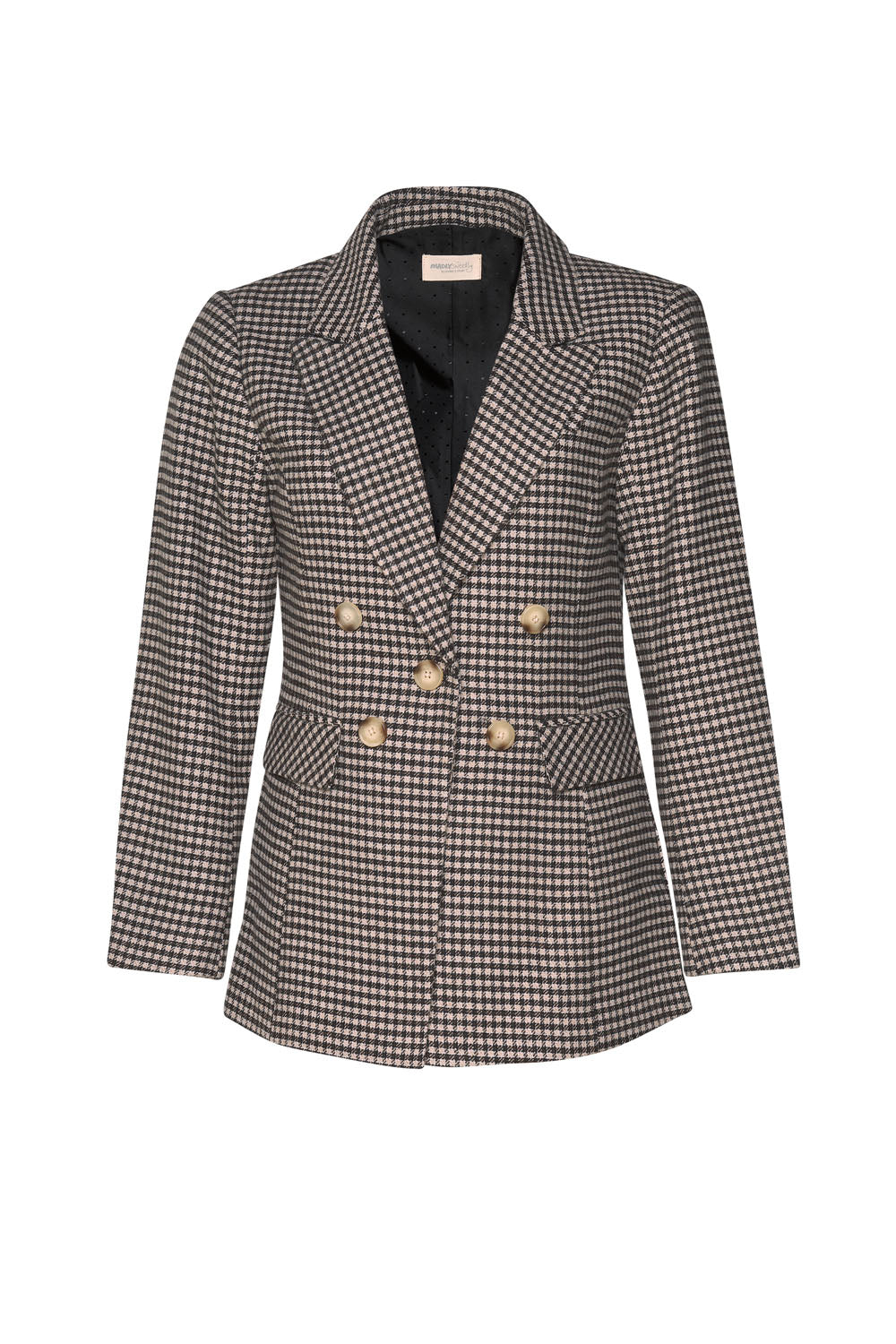 MADLY SWEETLY PLAID PITT BLAZER - BLACK | BEIGE CHECK - THE VOGUE STORE