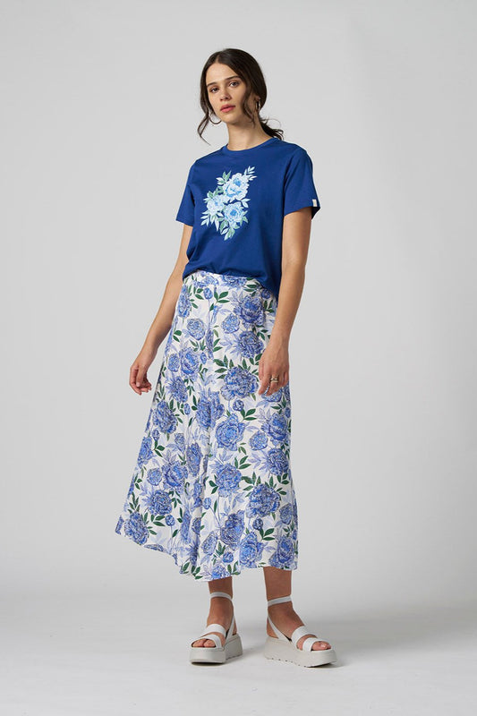 MADLY SWEETLY HIGH TEA SKIRT - WHITE MULTI - THE VOGUE STORE