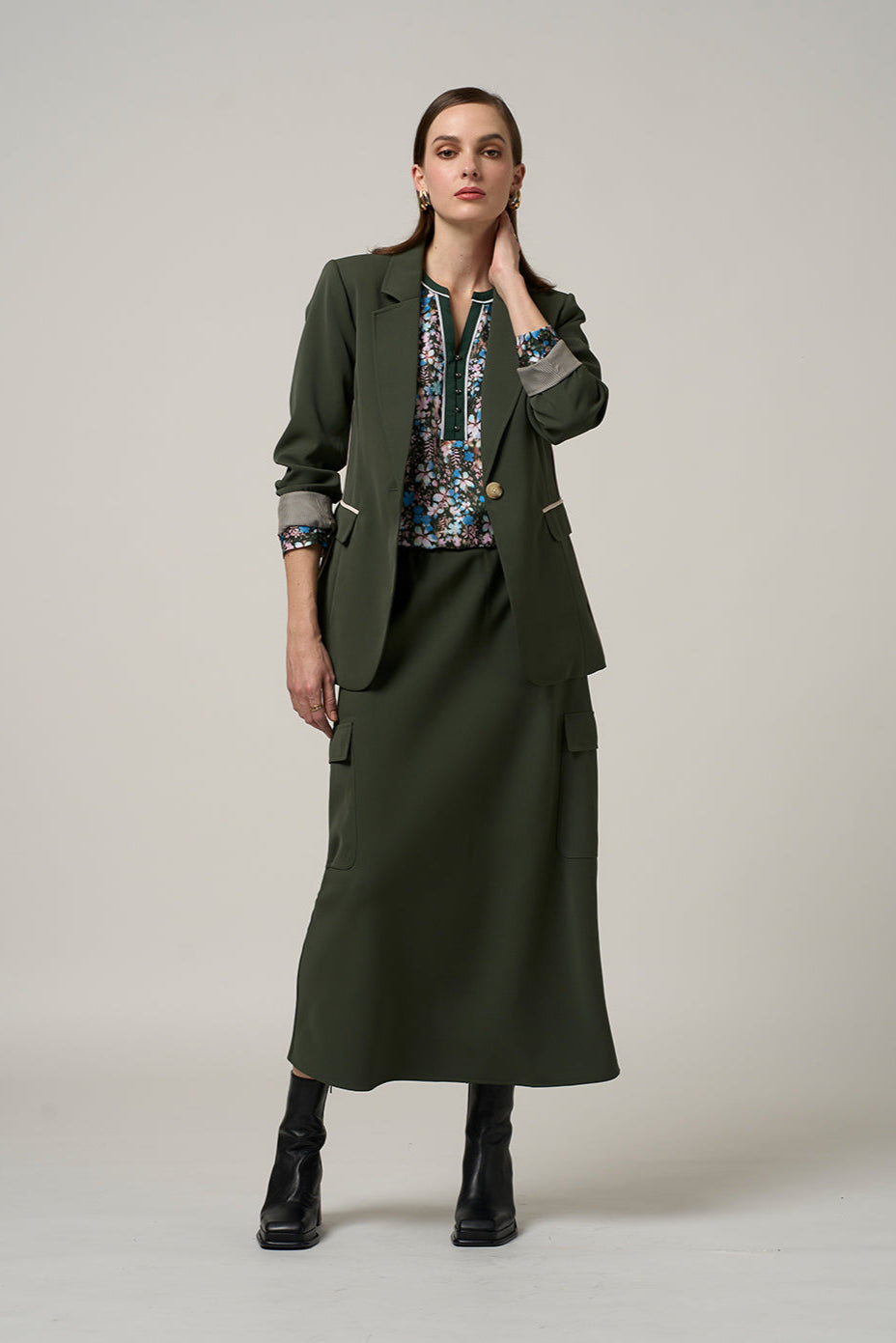 MADLY SWEETLY CIPHER BLAZER - SPRUCE - THE VOGUE STORE