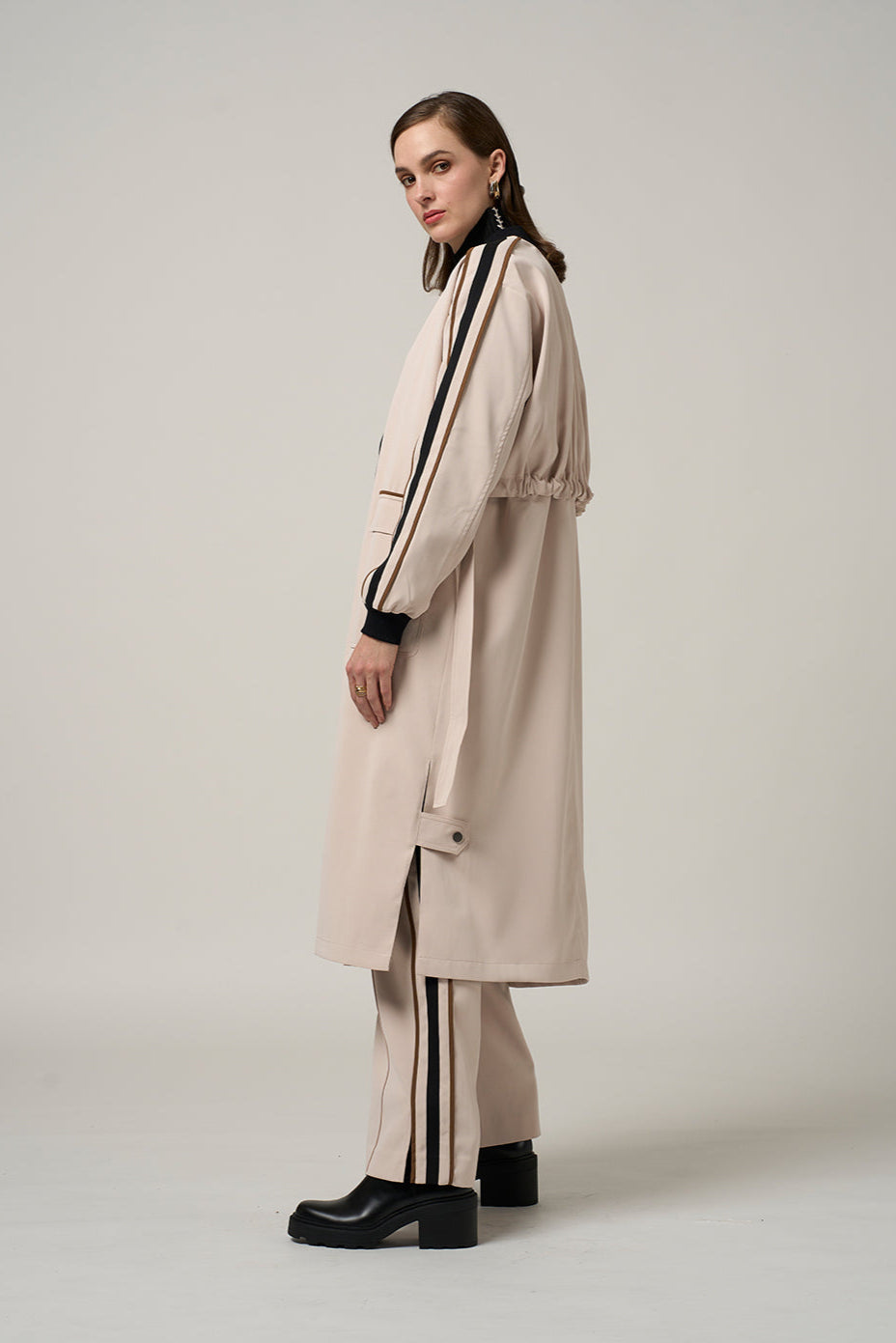 MADLY SWEETLY CIPHER COAT - STONE - THE VOGUE STORE